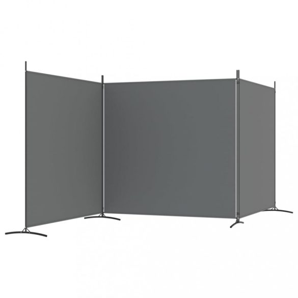 3 paneles antracitszürke szövet térelválasztó 525x180 cm