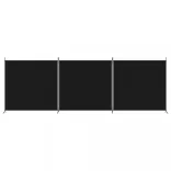 3 paneles fekete szövet térelválasztó 525x180 cm