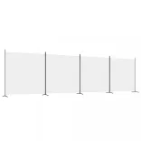 4 paneles fehér szövet térelválasztó 698x180 cm