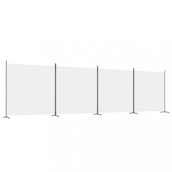 4 paneles fehér szövet térelválasztó 698x180 cm