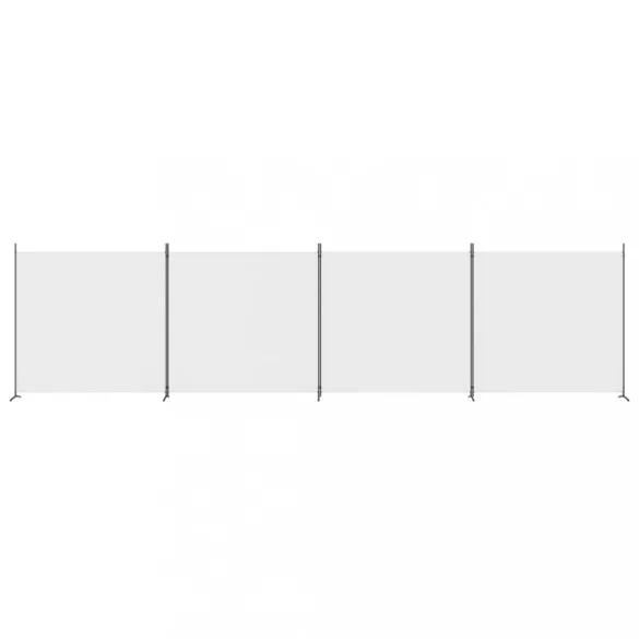 4 paneles fehér szövet térelválasztó 698x180 cm