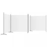 4 paneles fehér szövet térelválasztó 698x180 cm