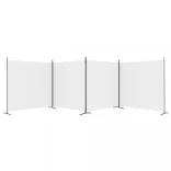 4 paneles fehér szövet térelválasztó 698x180 cm