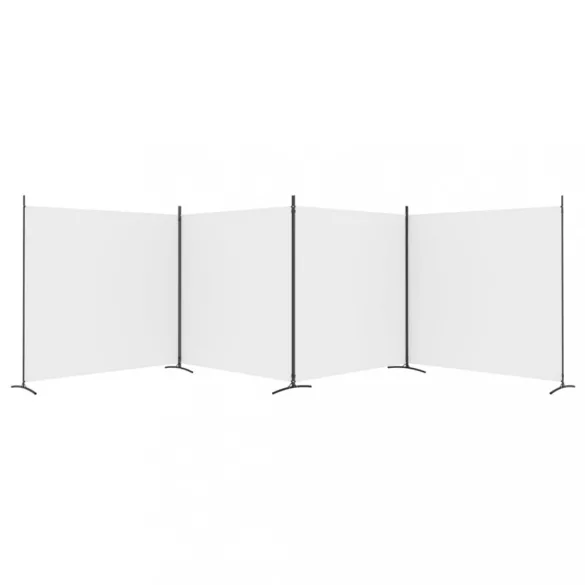 4 paneles fehér szövet térelválasztó 698x180 cm