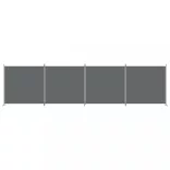 4 paneles antracitszürke szövet térelválasztó 698x180 cm