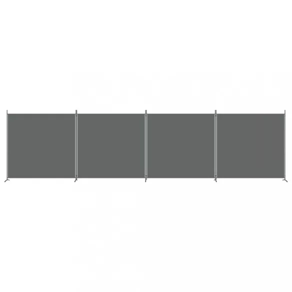 4 paneles antracitszürke szövet térelválasztó 698x180 cm