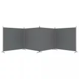4 paneles antracitszürke szövet térelválasztó 698x180 cm