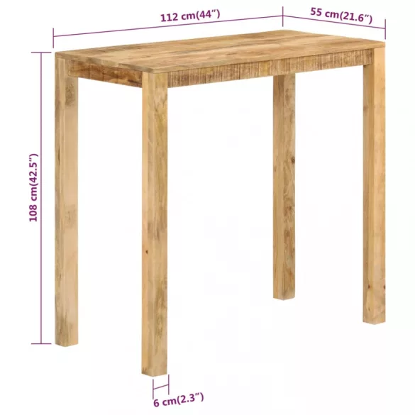tömör mangófa bárasztal 112 x 55 x 108 cm