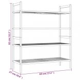 2 db tömör diófa cipőállvány 69 x 27 x 41 cm