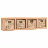 tömör diófa falipolc kosarakkal 62 x 18 x 16 cm