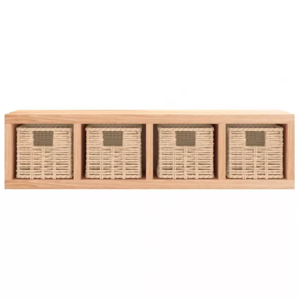 tömör diófa falipolc kosarakkal 62 x 18 x 16 cm