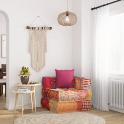 elemes foltvarrott szövet puff párnával