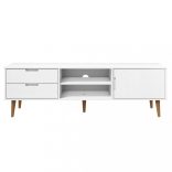 MOLDE fehér tömör fenyőfa TV-szekrény 158 x 40 x 49 cm