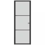 fekete matt üveg és alumínium beltéri ajtó 76 x 201,5 cm