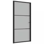 fekete matt üveg és alumínium beltéri ajtó 102,5 x 201,5 cm