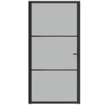 fekete matt üveg és alumínium beltéri ajtó 102,5 x 201,5 cm