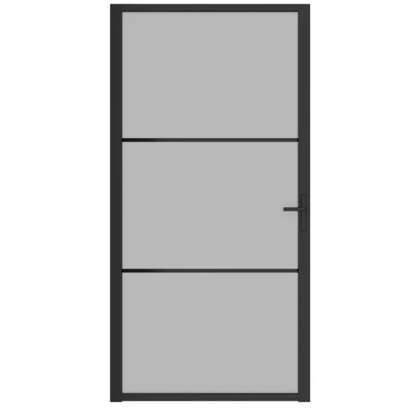 fekete matt üveg és alumínium beltéri ajtó 102,5 x 201,5 cm