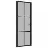 fekete matt üveg és alumínium beltéri ajtó 76 x 201,5 cm