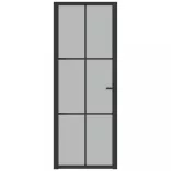fekete matt üveg és alumínium beltéri ajtó 76 x 201,5 cm