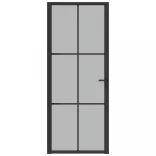 fekete matt üveg és alumínium beltéri ajtó 83 x 201,5 cm