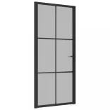 fekete matt üveg és alumínium beltéri ajtó 93 x 201,5 cm