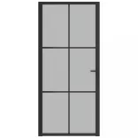 fekete matt üveg és alumínium beltéri ajtó 93 x 201,5 cm