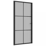 fekete matt üveg és alumínium beltéri ajtó 102,5 x 201,5 cm