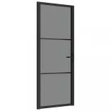 fekete ESG üveg és alumínium beltéri ajtó 83 x 201,5 cm