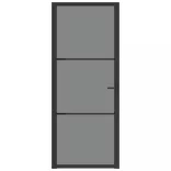 fekete ESG üveg és alumínium beltéri ajtó 83 x 201,5 cm