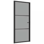 fekete ESG üveg és alumínium beltéri ajtó 93 x 201,5 cm