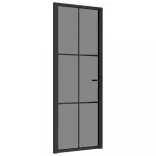 fekete ESG üveg és alumínium beltéri ajtó 76 x 201,5 cm