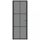 fekete ESG üveg és alumínium beltéri ajtó 76 x 201,5 cm