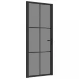 fekete ESG üveg és alumínium beltéri ajtó 83 x 201,5 cm