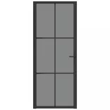 fekete ESG üveg és alumínium beltéri ajtó 83 x 201,5 cm