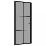 fekete ESG üveg és alumínium beltéri ajtó 93 x 201,5 cm