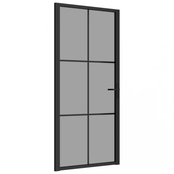 fekete ESG üveg és alumínium beltéri ajtó 93 x 201,5 cm