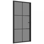 fekete ESG üveg és alumínium beltéri ajtó 102,5 x 201,5 cm