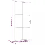 fekete ESG üveg és alumínium beltéri ajtó 102,5 x 201,5 cm