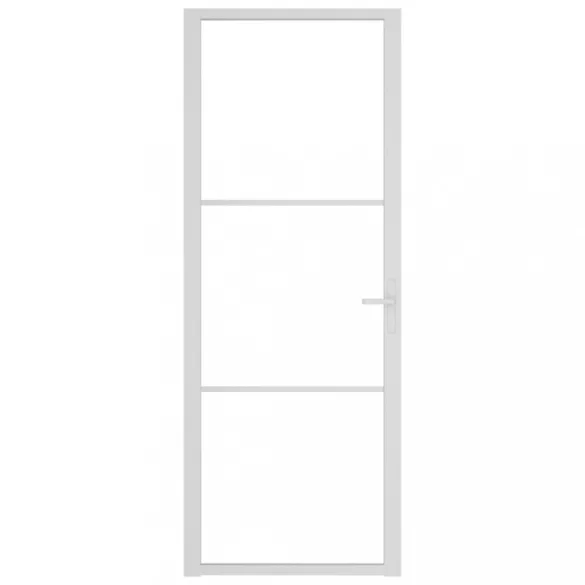 fehér ESG üveg és alumínium beltéri ajtó 76 x 201,5 cm