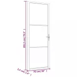 fehér ESG üveg és alumínium beltéri ajtó 76 x 201,5 cm
