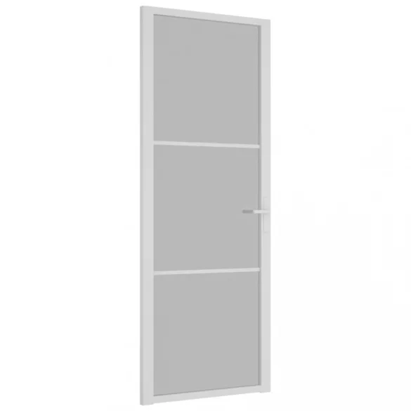 fehér matt üveg és alumínium beltéri ajtó 76 x 201,5 cm