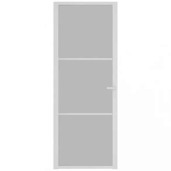 fehér matt üveg és alumínium beltéri ajtó 76 x 201,5 cm