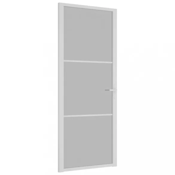 fehér matt üveg és alumínium beltéri ajtó 83 x 201,5 cm