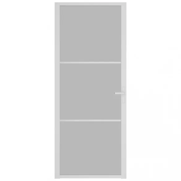 fehér matt üveg és alumínium beltéri ajtó 83 x 201,5 cm