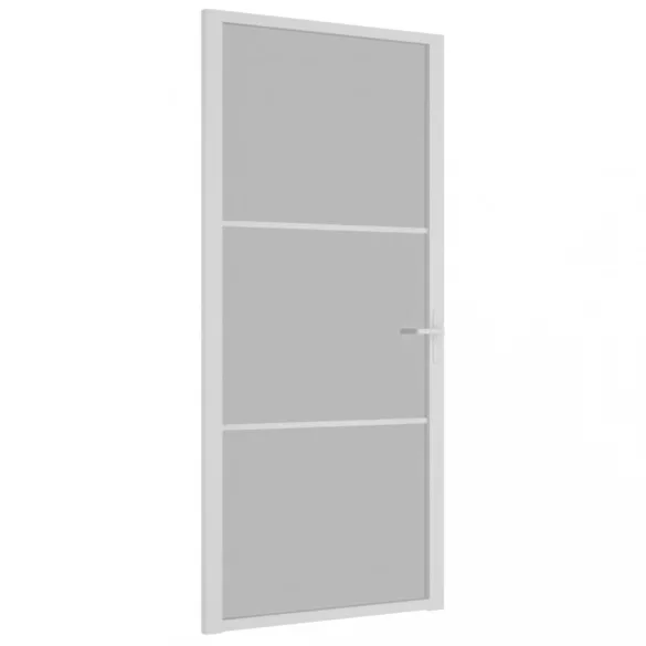 fehér matt üveg és alumínium beltéri ajtó 93 x 201,5 cm
