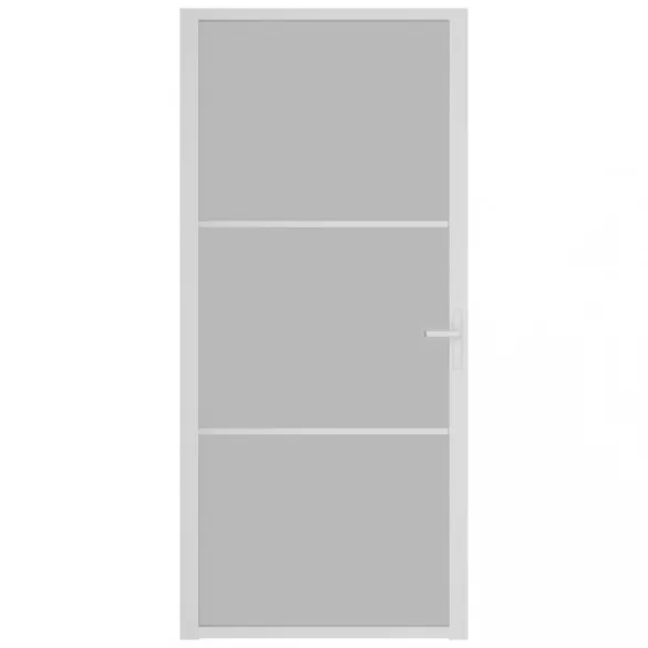 fehér matt üveg és alumínium beltéri ajtó 93 x 201,5 cm