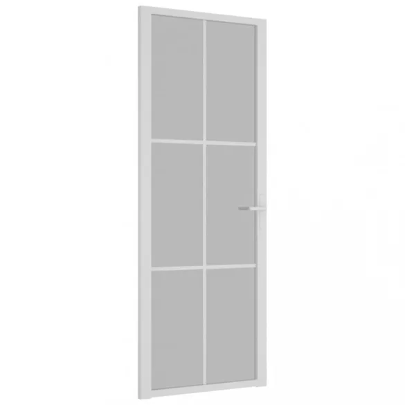 fehér matt üveg és alumínium beltéri ajtó 76 x 201,5 cm