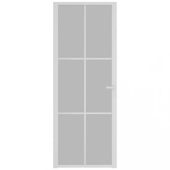 fehér matt üveg és alumínium beltéri ajtó 76 x 201,5 cm