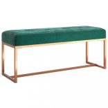 sötétzöld bársony pad 110 x 36 x 45 cm