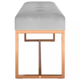 szürke bársony pad 110 x 36 x 45 cm